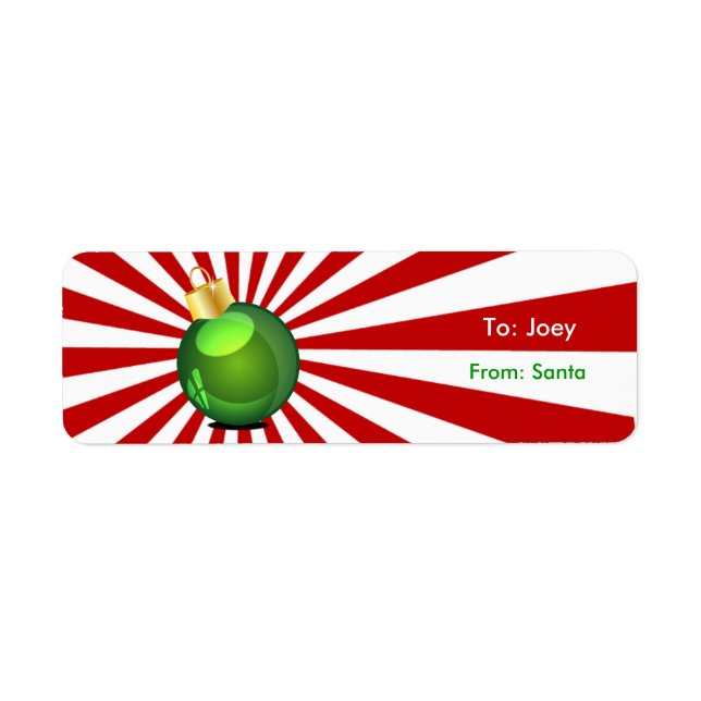 Stickers étiquette cadeau de Noël ornement (Devant)