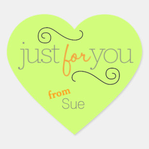 Stickers étiquette cadeau en forme de coeur "Juste