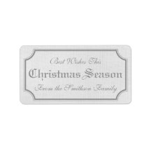 Stickers Étiquette cadeau Grey Vintage Christmas