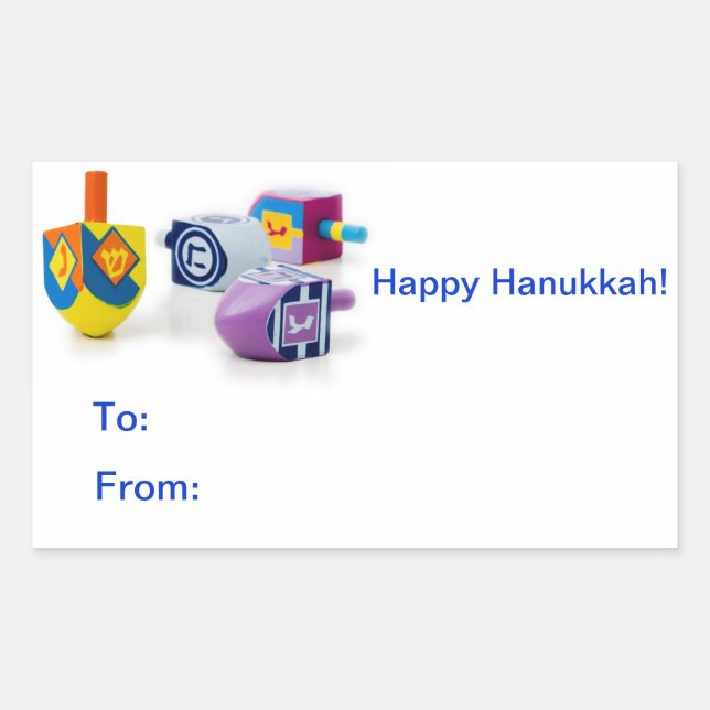 Stickers Étiquette cadeau Hanoukka heureux (Devant)