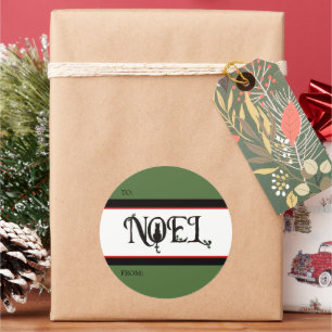Stickers étiquette cadeau Noel Cat