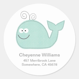 Stickers Étiquette de adresse Cute Little Whale / 