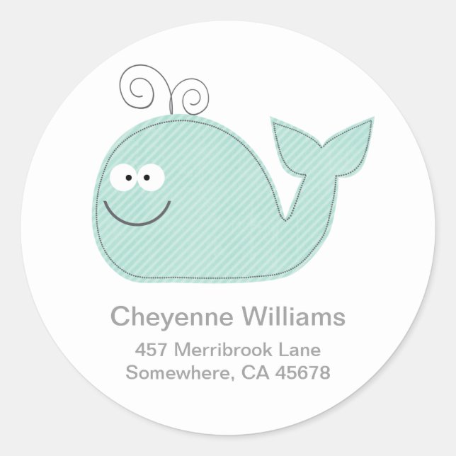 Stickers Étiquette de adresse Cute Little Whale /  (Devant)