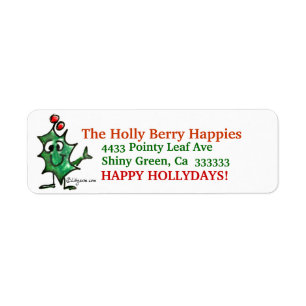 Stickers Étiquette de adresse de Noël Holly