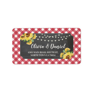 Stickers Étiquette de adresse de tournesol Mariage