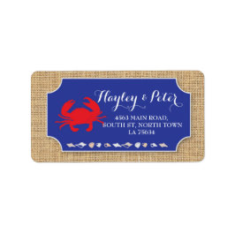 Stickers étiquette de adresse Mariage Crab Boil Be