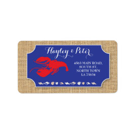 Stickers étiquette de adresse Mariage langouste Ho