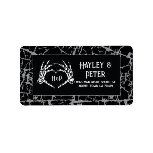 Stickers Étiquette de adresse mariage Skeleton Hea