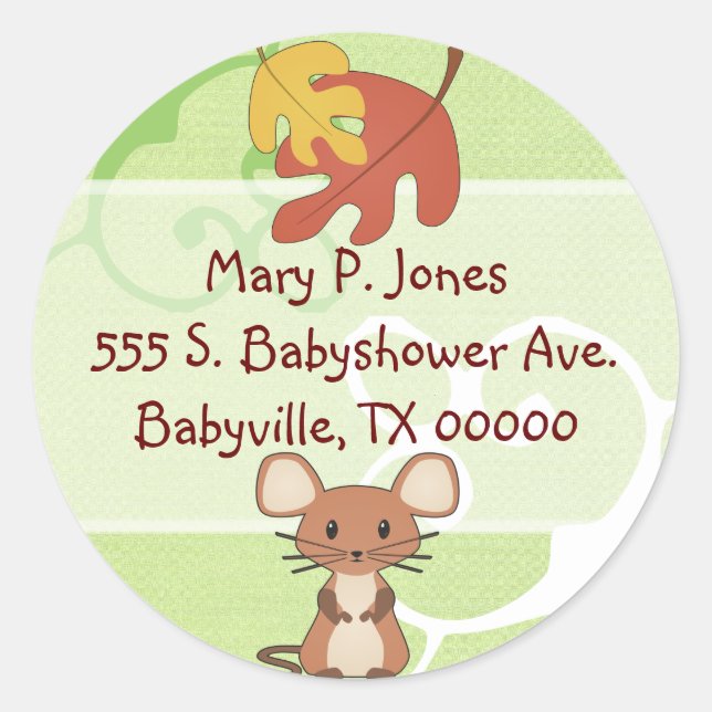 Stickers Étiquette de adresse pour souris bébé (Devant)