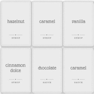 Stickers Étiquette de sirop de café transparent 2x