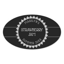 Stickers Étiquette en canne noir et blanc