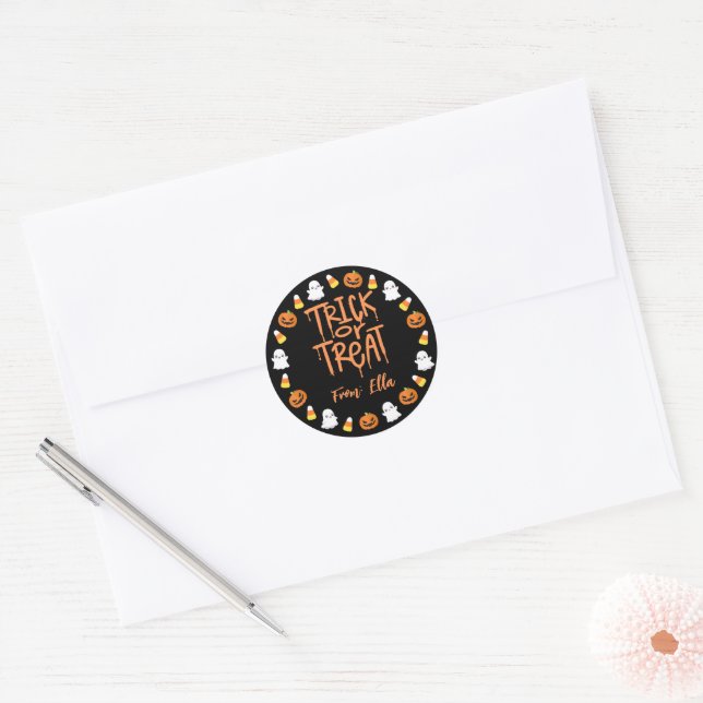 Stickers Étiquette Halloween ou Traiter (Enveloppe)