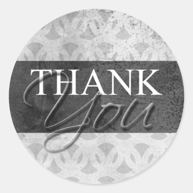 Stickers Étiquette Merci gris (Devant)