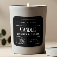 Stickers Étiquette minimaliste à bougie noire et b