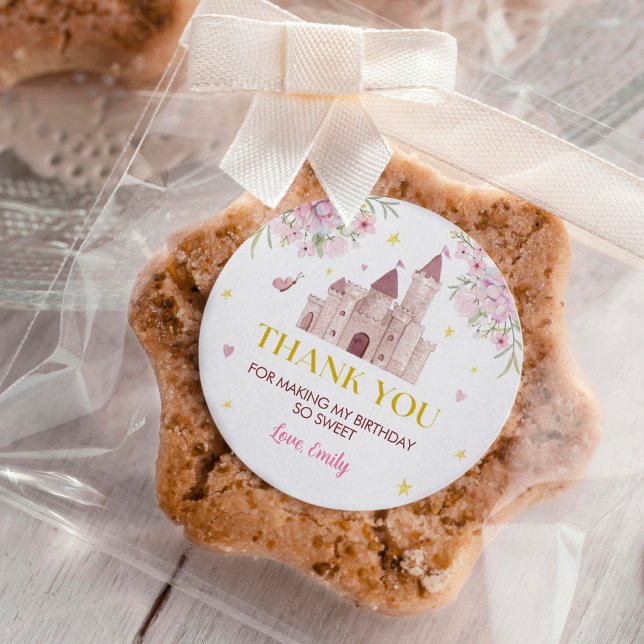 Stickers Étiquette Pink Gold Floral (Créateur téléchargé)