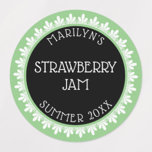 Stickers Étiquette Sage Green, Black and White Can