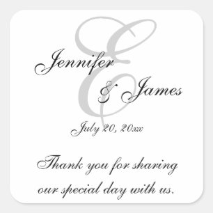 Stickers Étiquettes de Merci Monogram E Mariage
