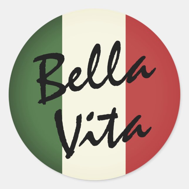 Stickers Étiquettes ronds du drapeau italien Bella (Devant)