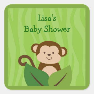 Stickers Étiquettes Safari Jungle Monkey