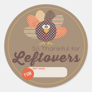Stickers Étiquettes Thanksgiving Leftover