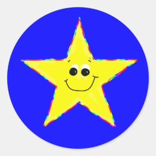 Stickers étoile jaune souriant