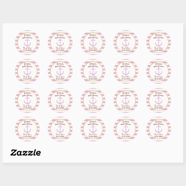 Stickers Événement Bébé rose - Baby shower (Feuille)