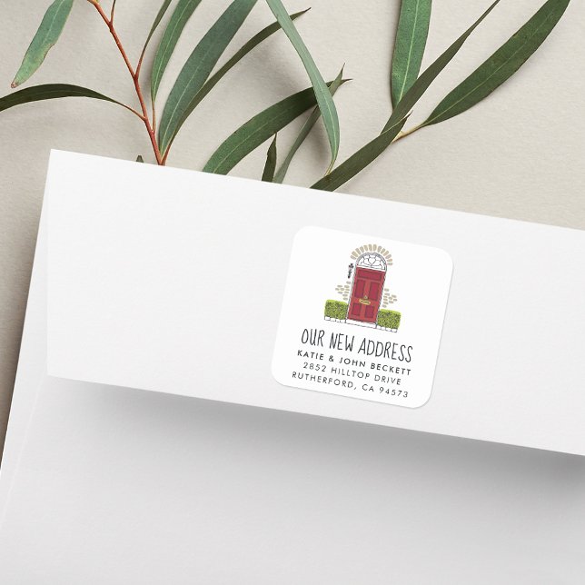 Stickers Faire-part de déplacement de porte rouge (Créateur téléchargé)