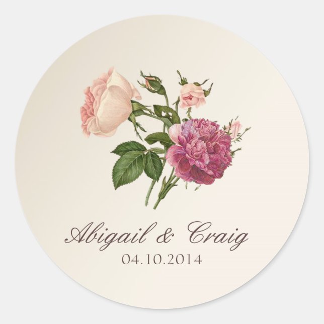 Stickers Faire-part de mariage botaniques victorie (Devant)