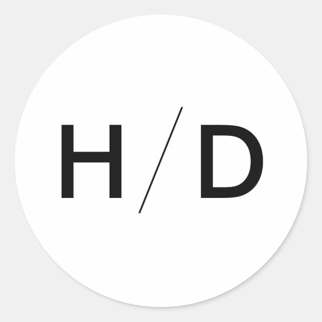 Stickers Faire-part de mariage Monogramme moderne  (Devant)