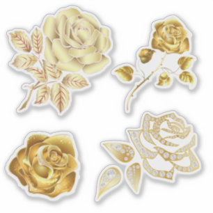 Stickers Faire-part de mariage Rose or élégant