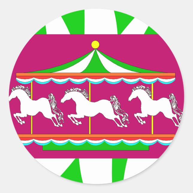 STICKERS farbenfrohe Karussell Merry-Go-Round Pfer (Vorderseite)