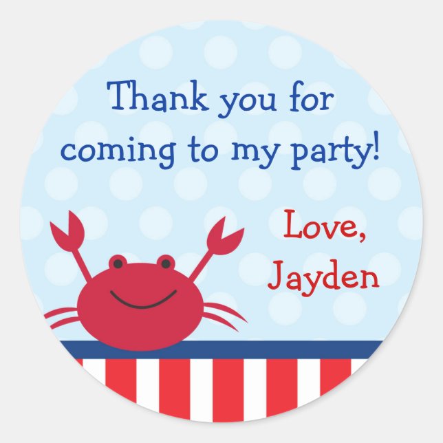 Stickers Faveur Nautique Crabe (Devant)