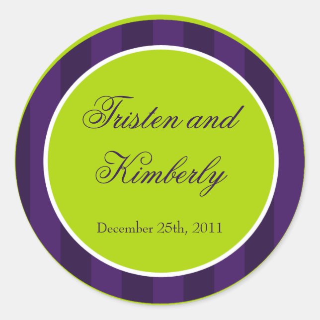 Stickers Favor 20 - 1,5" Lime vert et violet (Devant)