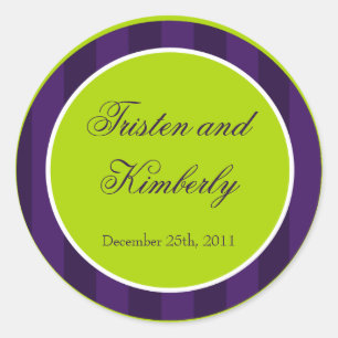 Stickers Favor 20 - 1,5" Lime vert et violet