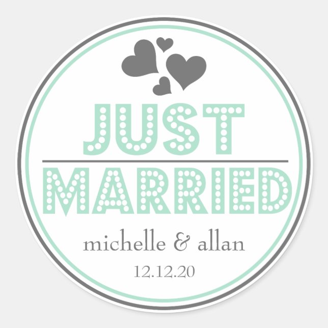 Stickers Favour Marié (Mint Green / Grey) (Devant)