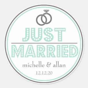 Stickers Favour Marié (Mint Green / Grey)