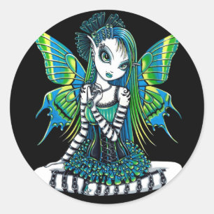 Stickers Féerie de tatouage vert "Katy"
