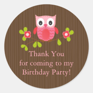 Stickers fête d'anniversaire chouette moderne