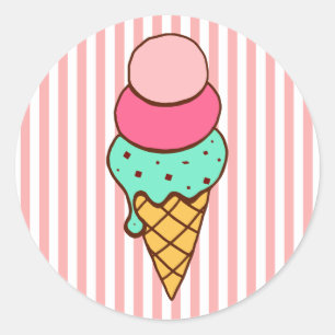 Stickers fête d'anniversaire de la Crème de glace