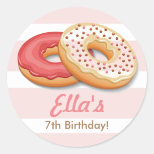 Stickers fête d'anniversaire de la noix de Doughnu