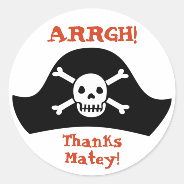 Stickers fête d'anniversaire Pirate (Devant)