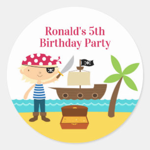 Stickers fête d'anniversaire Pirate