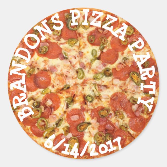 Stickers fête de la pizza d'anniversaire personnal (Devant)