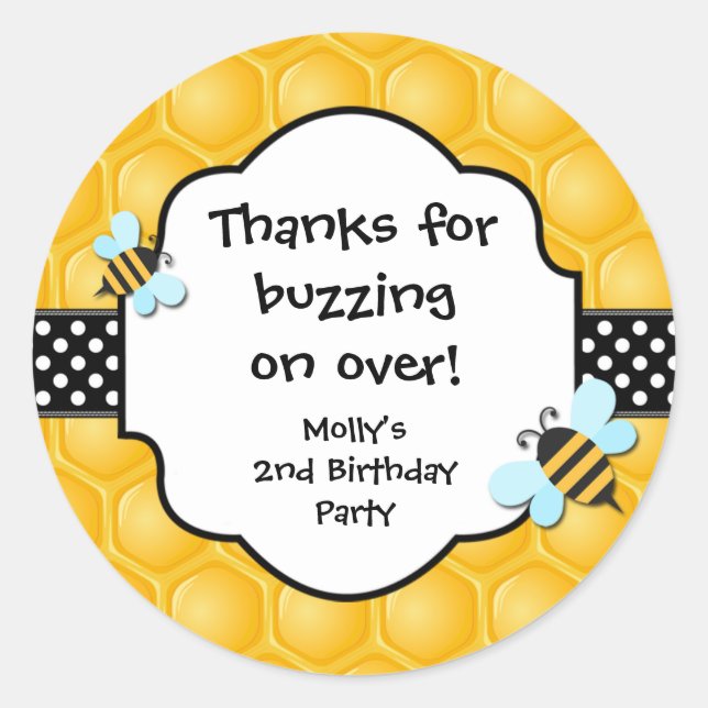 Stickers Fête de l'Anniversaire des abeilles (Devant)