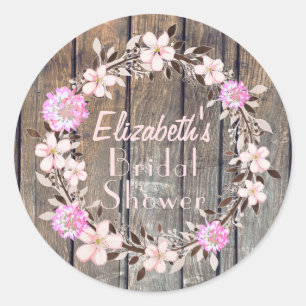 Stickers Fête des mariées florale rustique