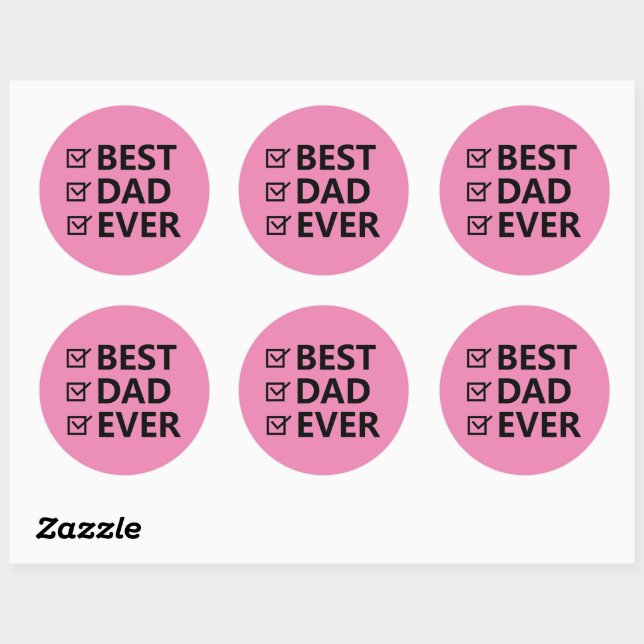 Stickers Fête des pères rose joyeuse (Feuille)