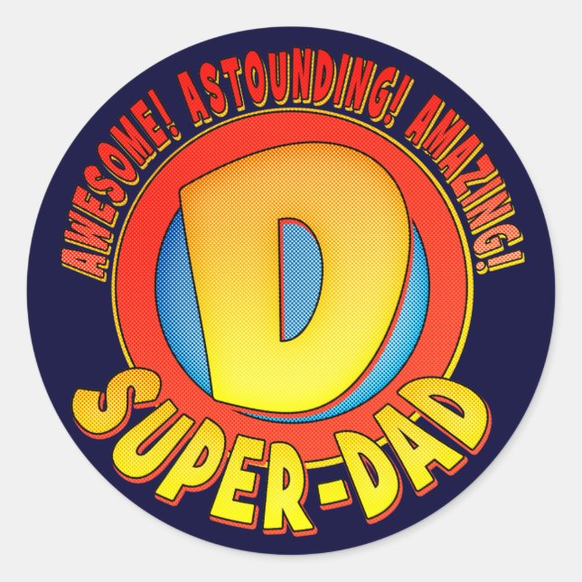 Stickers Fête des pères Super Papa (Devant)