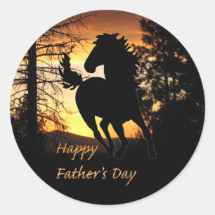 Stickers Fête des pères Wilse Horse Sunset