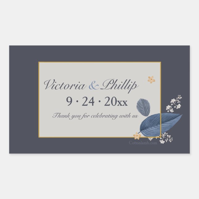 Stickers Feuille bleu (Devant)