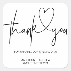 Stickers Fiançailles Mariage simple Merci Favorise